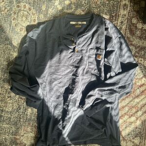 Carhartt Men's Dark Gray Henley Long Sleeve Shirt